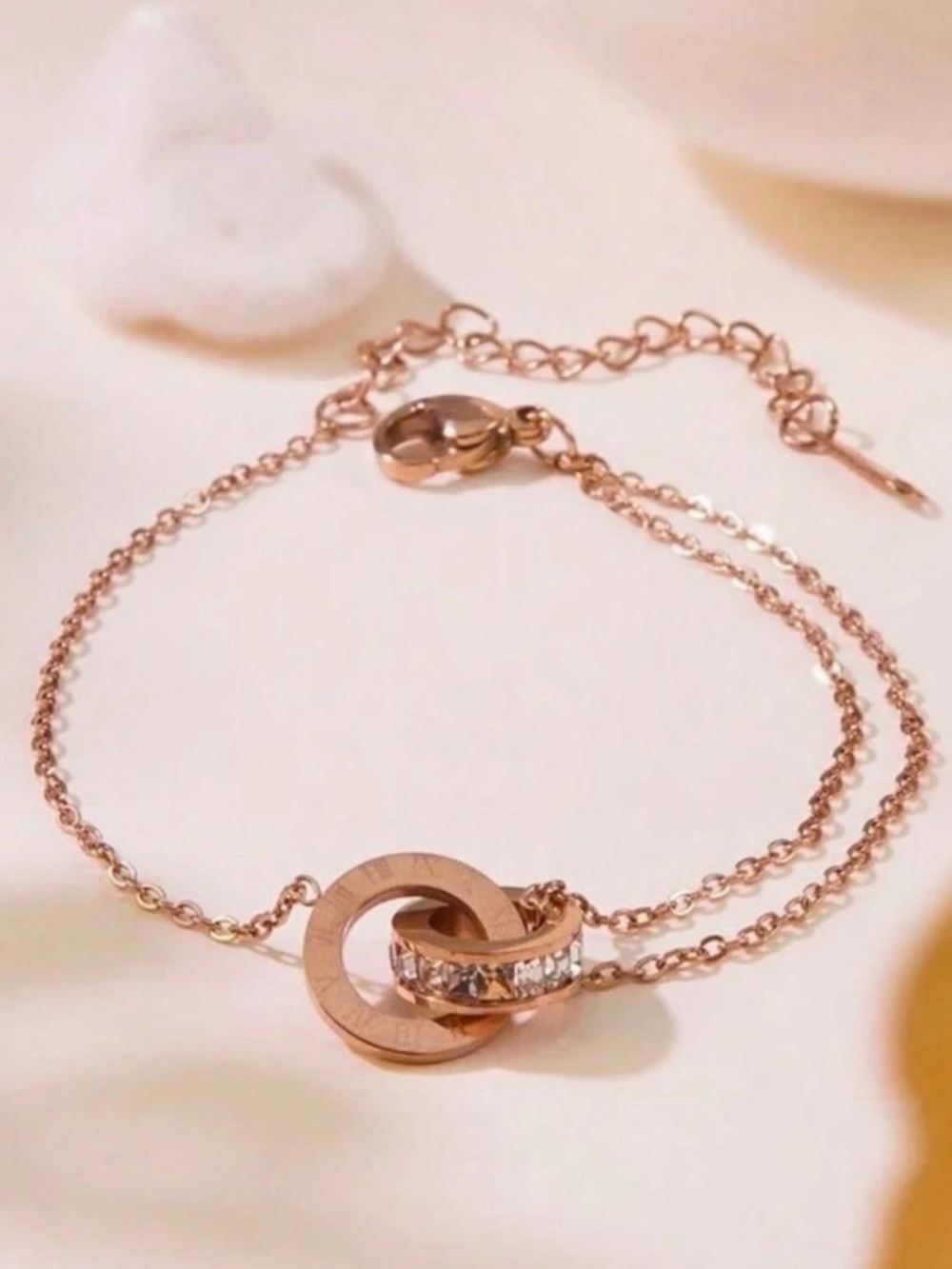Rose Gold-Tone Crystal Bracelet Like New